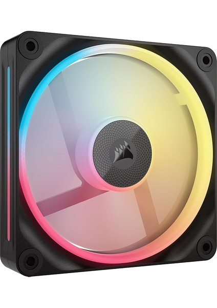 Icue Link LX120-R Rgb 120MM Pwm Ters Fan - Tek Fan - Düşük Gürültülü, Corsaır Manyetik Kubbe Rulman, Çift Işık Döngüsü, Corsaır Quikturn Vidaları, Sıfır Rpm Modu - Siyah