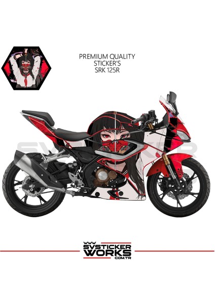 Rks Srk 125R Kaplama Sticker Katana Girl Motor Kaplama Modeli Hazır Kit