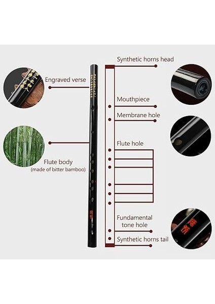 C Anahtar Dizi Bambu Flüt Yeni Başlayanlar Müzik Severler Için Taşıma Çantası ile Geleneksel Çince Müzik Aleti modelleri