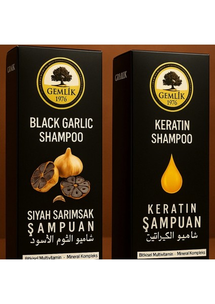Siyah Sarımsak Şampuanı (400 Ml) + Keratin Şampuanı (400 Ml)