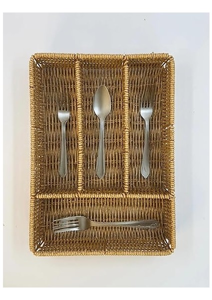 Home Hasır Örgülü 5 Gözlü Kaşıklık – Çekmece Içi Kaşık, Çatal, Bıçak Düzenleyici Organizer, Doğal Hasır El Yapımı Mutfak Gereçleri Saklama Ünitesi, Estetik ve Fonksiyonel Tasarım (Plastik Örgü) fiyatları