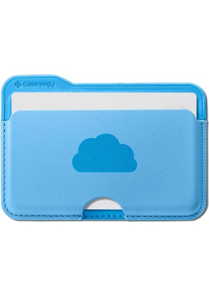 Caseology iPhone Için Magsafe Özellikli 3 Kartlı Manyetik Cüzdan Folder Pop Sky Blue Cloud - AFA07499