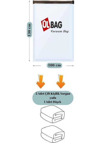 (3 Adet) En Büyük Boy (100X130) Vakumlu Hurç Yorgan Hurcu Vakumlu Hurc Poşet Saklama Torbası fiyatları