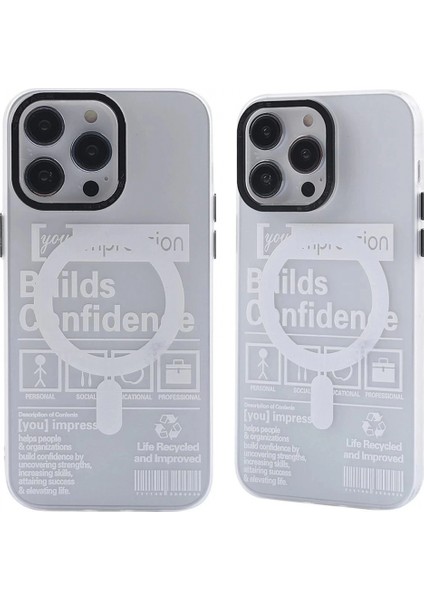 iPhone 13 Pro Kılıf Apollo Magneticsafe Desenli Kapak - Apollo Şeffaf - 4