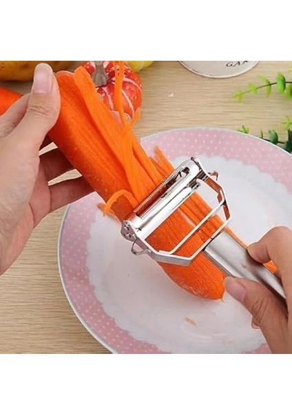 Pratik Paslanmaz Çelik Jülyen Patates Meyve ve Sebze Soyucu Rende fırsatları