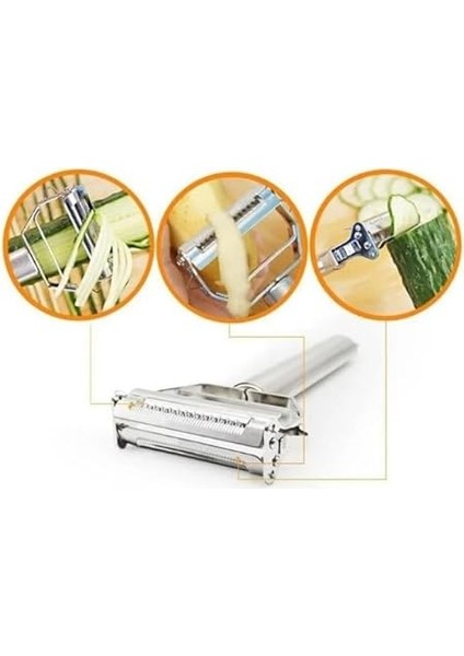 Pratik Paslanmaz Çelik Jülyen Patates Meyve ve Sebze Soyucu Rende indirimleri