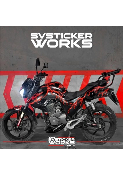 Mondial Drift L Full Şimşek Sticker Set Kırmızı Renk Dekor Sticker