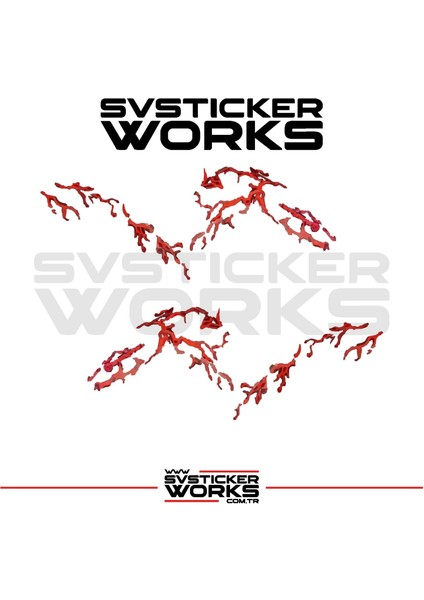 Mondial Drift L Full Şimşek Sticker Set Kırmızı Renk Dekor Sticker fiyatları