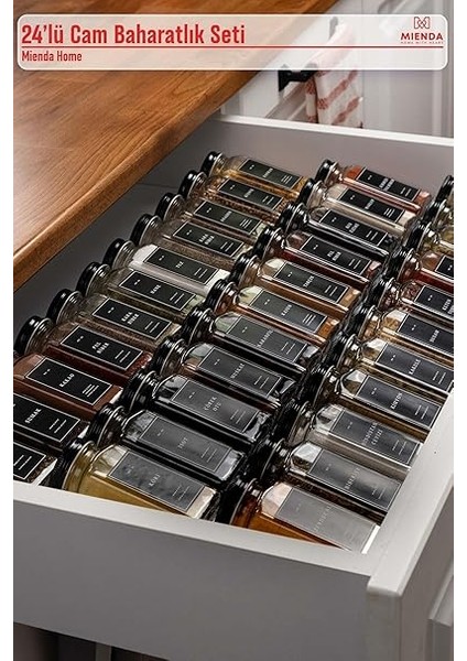 Home 24'lü Baharatlık Seti, 120 Ml, Siyah Kapak ve Etiketli Standsız Takım fiyatları