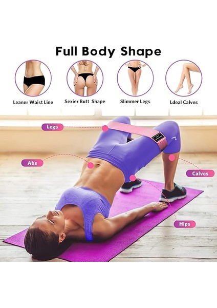 Direnç Bantları, Kadınlar ve Erkekler Için Yoga Başlangıç Seti, 3 Set Streç Egzersiz Bandı, Kalça ve Bacaklar Için, Elastik Esnek Pilates Bantları fırsatları