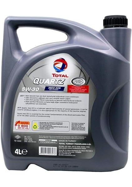 Quartz Ineo Ecs 5W/30 4 Lt Tam Sentetik Partiküllü Motor Yağı fırsatları