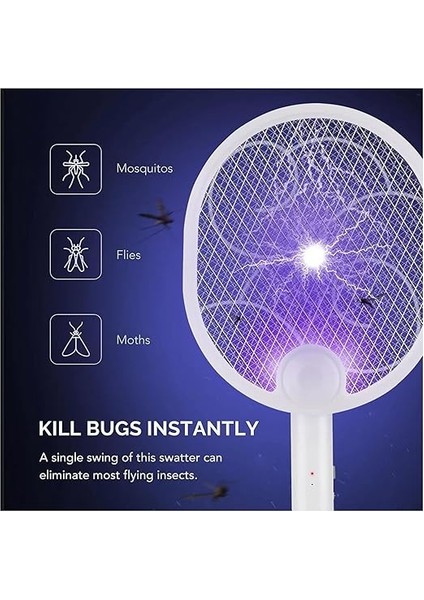 Sinek Öldürücü Raket - Yüksek Voltajlı Sinek, Haşere ve Böcek Öldürücü, Geniş Etki Alanı, Uv Işıklı Sinek Öldürücü Raket, Ev Bahçe Kamp Için Kablosuz Taşınabilir Elektrikli Sivrisinek Kovucu fiyatları