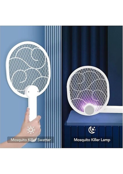 Sinek Öldürücü Raket - Yüksek Voltajlı Sinek, Haşere ve Böcek Öldürücü, Geniş Etki Alanı, Uv Işıklı Sinek Öldürücü Raket, Ev Bahçe Kamp Için Kablosuz Taşınabilir Elektrikli Sivrisinek Kovucu fırsatları