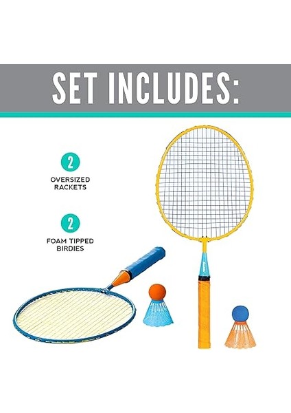 Sports Badminton Raket Seti - Smashminton, Büyük Boy- 2 Oyuncu, Arka Bahçe, Badminton Topu, Gençler ve Çocuklar Için fiyatları