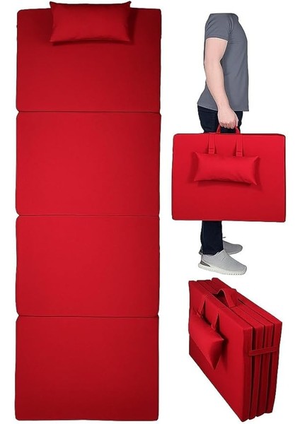 Taşınabilir Katlanır Plaj Havuz Şezlong Minderi Kamp Yatağı Minderi Kırmızı fiyatları