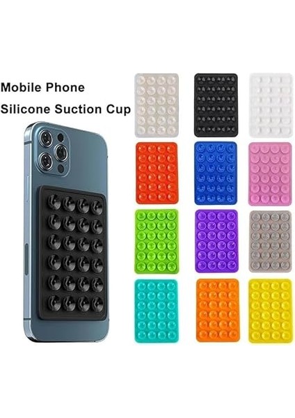 Telefon Tutucu Ped, Renkli Kare Tasarım, Otomobil ile Uyumlu Telefon Sabitleyici, Ultra Güçlü Vantuzlu (Turuncu) fiyatları