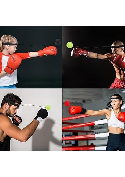 Kafa Bandı Boks Antrenman Topu, Refleks Dövüş Topu, Speedball Boks Refleks Top Kafa Bandı ile Çocuklar Yetişkinler Için Geliştirmek Göz-El Koordinasyonu 3 Adet Toplu fiyatları