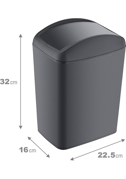 Soft Çöp Kutusu Döner Kapak Antrasit 10 Lt - Antrasit, Çok Amaçlı Döner Kapaklı Çöp Kovası fiyatları