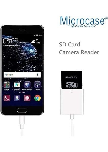 Type-C To Sd-Microsd Kart Okuyuculu Kamera Adaptörü - Beyaz - AL4116 modelleri