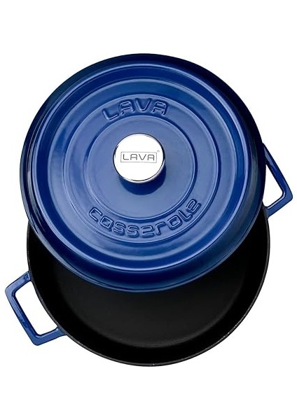 Trendy Çok Amaçlı 28 cm Döküm Demir Yayvan Tencere Mavi fiyatları