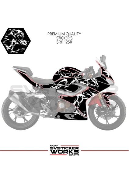 Rks Srk 125R Kaplama Sticker Şimşek Yıldırım Motor Kaplama Modeli Hazır Kit fiyatları