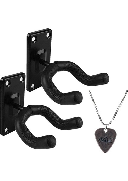 Gitar Duvara Montaj Askısı, Gitar Kanca Standı,gitar Ekran Askı Aksesuarları ve Gitar Pick Necklacefor Akustik Elektrik Bas Ukulele Gitar Tutucu