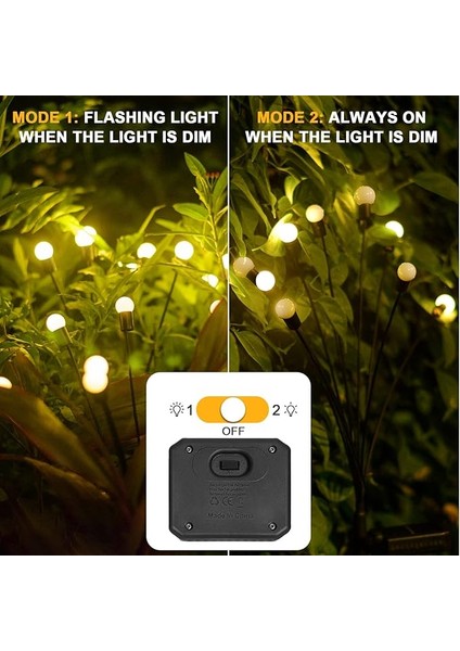 2 Paket Firefly Solar Bahçe Lambası, Firefly Solar Yol Lambası, Dış Mekan Için Solar Lamba, Bahçe Led'leri, Ateş Böceği, Sokak, Veranda, Çim Alanlar, Bahçe Dekorasyonu Için modelleri