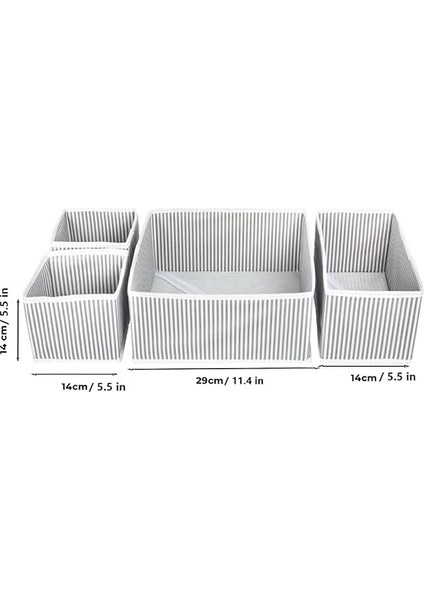 Kapısı 4 Lü Çekmece Düzenleyici Organizer Dekoratif Sepet Hurç (4 Lü Çekmece Çizgili) fiyatları