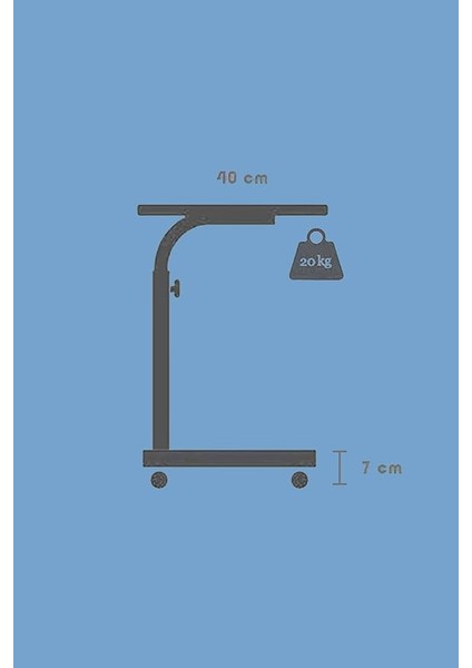 Laptop Sehpası ve Çalışma Masası Yükseklik Ayarlı Tekerlekli Oval Kenar (80 Lik Sehpa) fiyatları