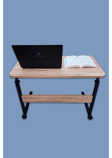 Laptop Sehpası ve Çalışma Masası Yükseklik Ayarlı Tekerlekli Oval Kenar (80 Lik Sehpa) modelleri