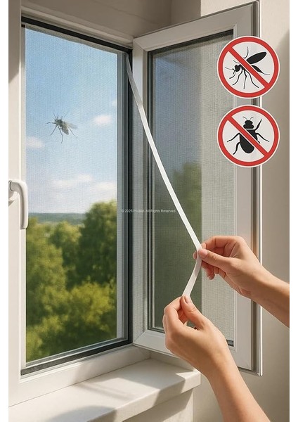 Tek Kanat Pratik Sineklik, 0.75 m x 1.25 m Tül, Kapı & Pencere Uyumlu, 4 M Yapıştırma Bantlı fırsatları