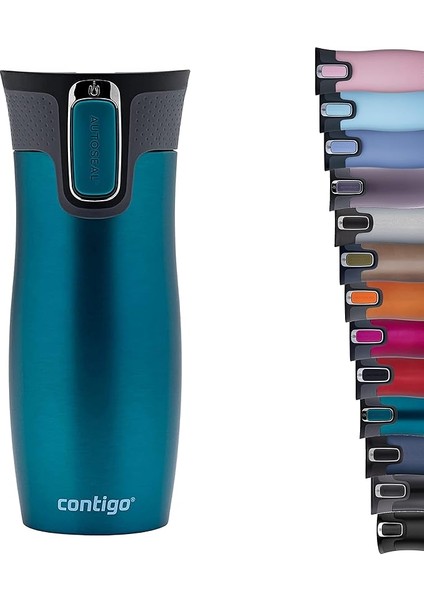 Westloop Autoseal Termos Bardak 470 ml Turkuaz