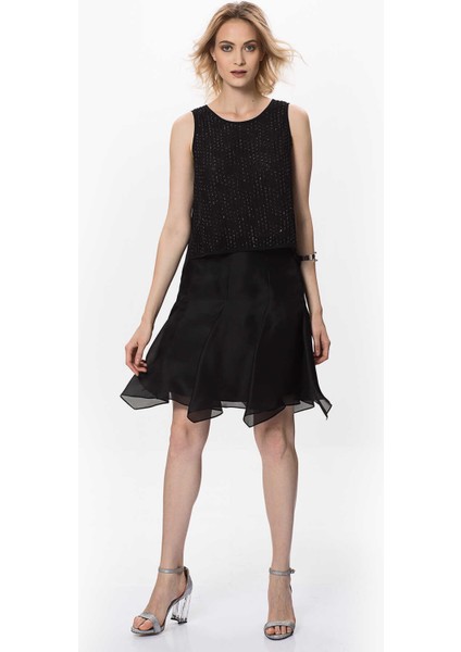 Tül Detaylı Mini Etek Siyah Y9915002_001 fırsatları