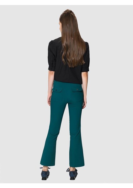 Cep Detaylı Flare Kısa Paça Pantolon Yeşil K1812010_012 fiyatları