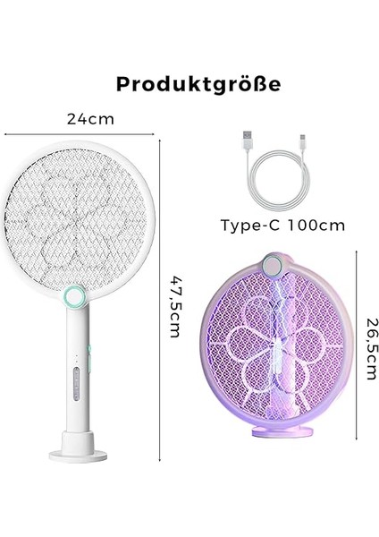 Elektrikli Sinek Raketi, Ekstra Güçlü, 4000 V, 2'si 1 Arada USB Katlanabilir Sinek Raketi, Elektrikli, 1200 Mah Şarj Edilebilir Pil, LED Işık, Uv Işık Tuzağı, 3 Katmanlı Koruma Ağı, Beyaz fiyatları
