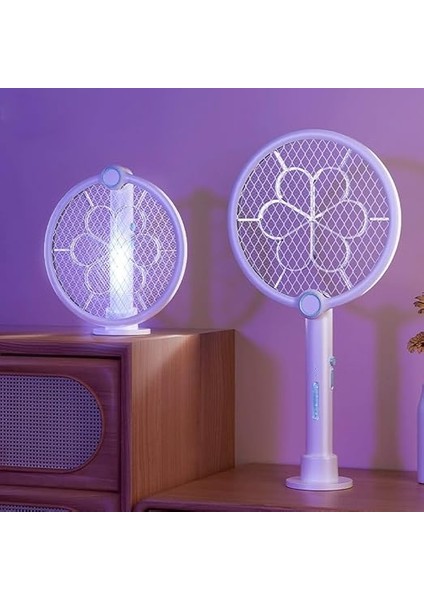 Elektrikli Sinek Raketi, Ekstra Güçlü, 4000 V, 2'si 1 Arada USB Katlanabilir Sinek Raketi, Elektrikli, 1200 Mah Şarj Edilebilir Pil, LED Işık, Uv Işık Tuzağı, 3 Katmanlı Koruma Ağı, Beyaz indirimleri