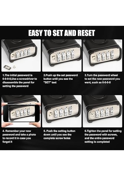54 mm Ağır Şifreli Kilit, [tek Düğmeli Kilit] Hava Şartlarına Dayanıklı 4 Haneli Şifreli Kilit, Güvenlik Kilidi, Gömme Toka, Hırsızlığa Karşı Emniyetli Asma Kilit, Avlu, Çit, Garaj Için, Siyah indirimleri