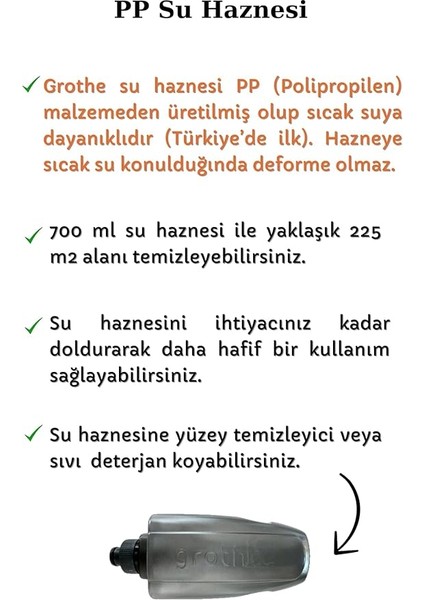 Sprey Mop Gri - Tıpasız Sistem - 4 Mop Bezli - 700 cc Su Hazneli - Üretici Garantili indirimleri