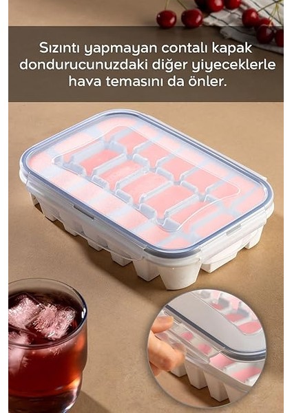 Home 2'li 21 Bölmeli Sızdırmaz Kilitli Buz Kalıbı Seti - Kapaklı Hava Geçirmez Buzluk - Vakumlu Buz Kabı fiyatları