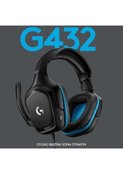 G G432 Kablolu Oyuncu Kulaklığı, 7.1 Surround Ses, Dts Kulaklık: x 2.0, 6mm Mikrofon, Windows, Mac, Nintendo Switch, Ps4, Xbox One, Tablet ve Mobil Cihazlarla Uyumluluk, Siyah fiyatları