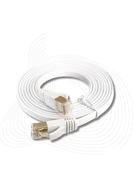 Lunatic 8049 Cat7 RJ45 Modem Internet Kablosu 0,5 Metre 10GBPS 600MHZ Uçları Fabrikasyon Takılı Bilgisayar Modem Internet Ethernet Kablosu (0.5 Metre)