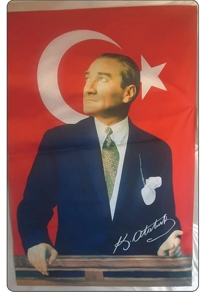 Bayrak Atatürk Baskılı Türk Bayrağı 70X105 cm Raşel Kumaş Dijital Baskı modelleri