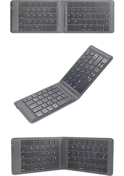 Mini Katlanabilir Bluetooth Klavye iPhone ile Uyumlu iPad ile Uyumlu Mac ile Uyumlu Android Windows ile Uyumlu Ios ile Uyumlu Katlanabilir Seyahat Taşıması Kolay Ingilizce Q Siyah ZR672