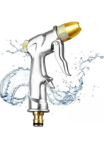 Tam Pirinç Başlıklı, %100 Ağır Hizmet Tipi Metal Su Tabancası, Bahçe Hortumu Püskürtme Tabancası, Sulama Tesisleri, Duş Evcil Hayvanı, Araba Yıkama Için Yüksek Basınçlı Püskürtme Nozulu