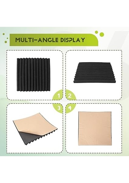 12 Adet Kendinden Yapışkanlı Akustik Plaka, Ses Geçirmez Köpük Plakalar, Ev Için Yüksek Yoğunluklu Ses Yalıtım Duvar Plakaları (Siyah) modelleri