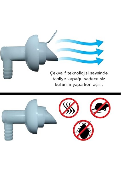 ve Bulaşık Makinesi Gider Hortumu Çekvalfi, Ø50 Mm, Haşere ve Koku Önleyici, Kolay Montajlı fırsatları