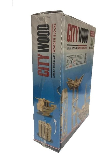 City 100 Parça Ahşap Eğitici Bloklar Seti KR101CITY Wood Hayal Gücü Genişleten Bloklar fiyatları