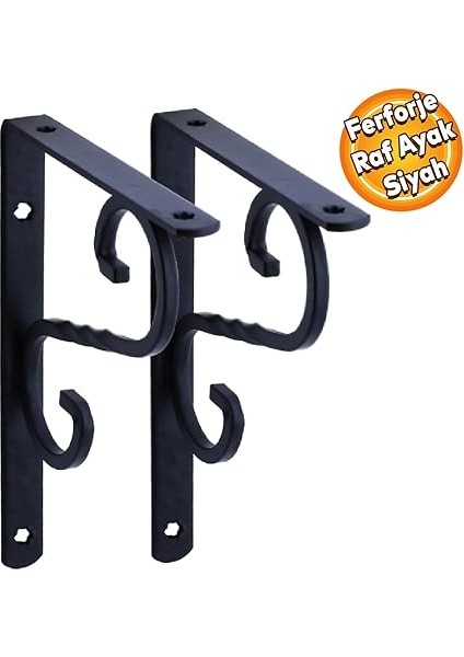 Raf Altı Raf Tutucu Ayak Ferforje Siyah 150X110 mm 2 Adet indirimleri