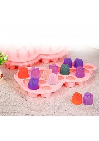 Bölmeli Gül Şekilli Silikon Buz Kalıbı (Kapaklı) - Dekoratif Buz Gülleri, Kokteyl ve Özel Sunumlar Için Ideal, 1 Adet modelleri