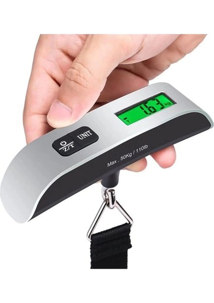 Dijital Işıklı Elektronik Askılı El Bagaj Tartısı 50KG Seyahat Çantası Ergonomik Tasarım